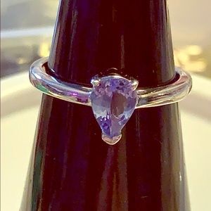 Teardrop Tanzanite Solitaire .38ct .925 new.